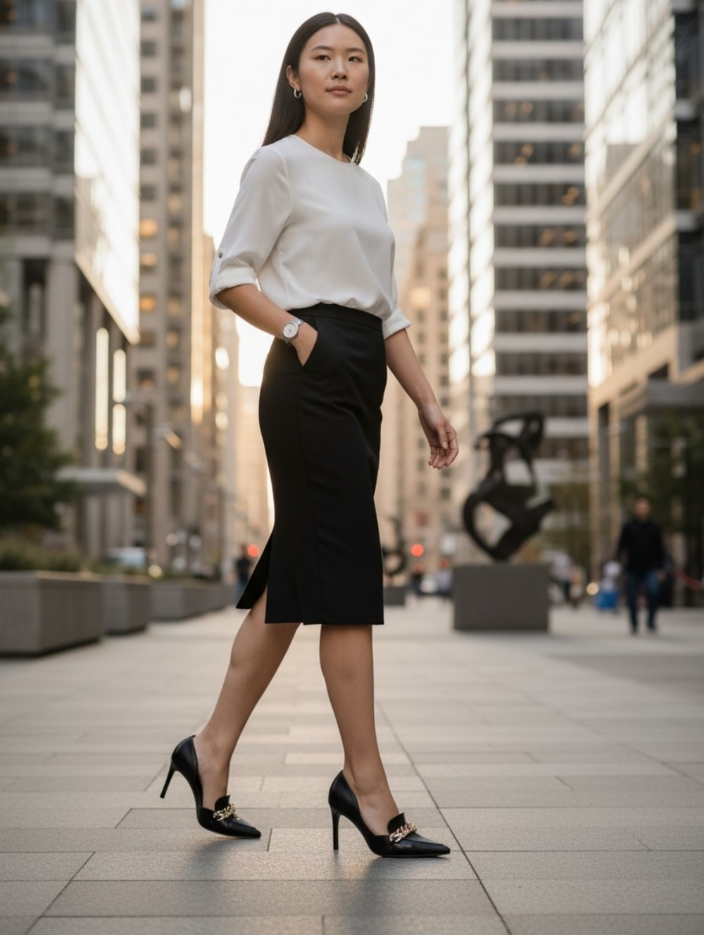 New Women's KARL LAGERFELD PARIS Black Shivani Pointed-Toe Pumps, Size 5